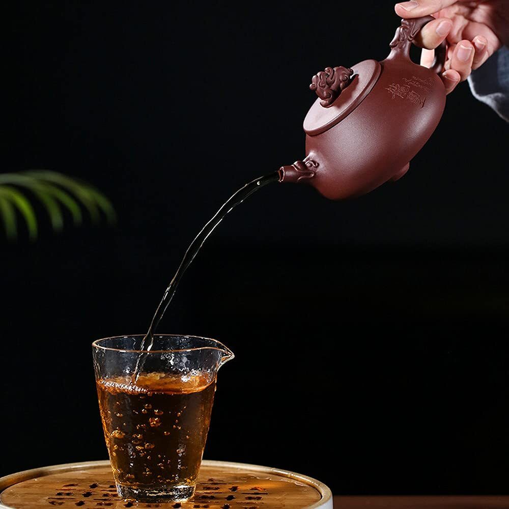 250ml Purple Clay Teapot Yixing Handmade Kettle Kung Fu Tea Decor