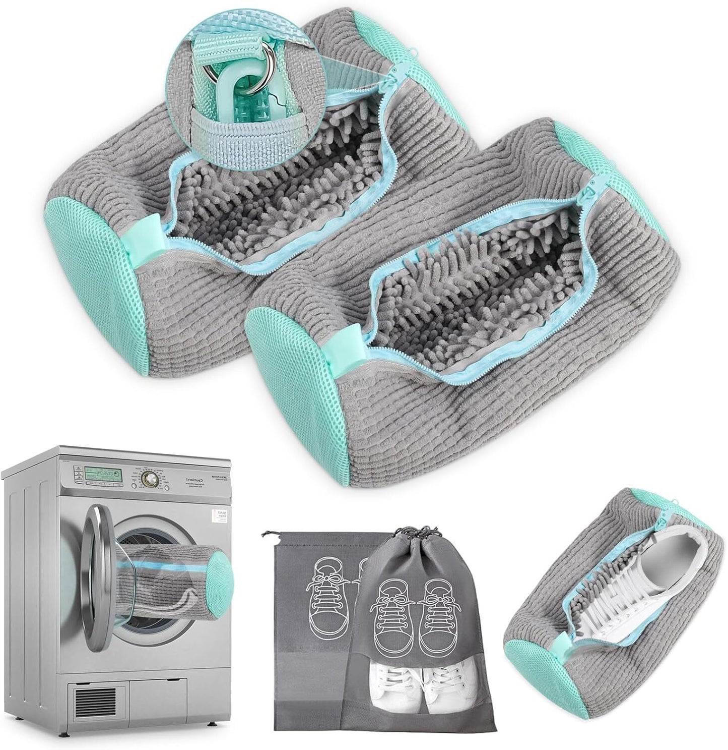 NEW Reusable Zippered Shoes Laundry Bag - Washing Machine Safety Cleaner Tool