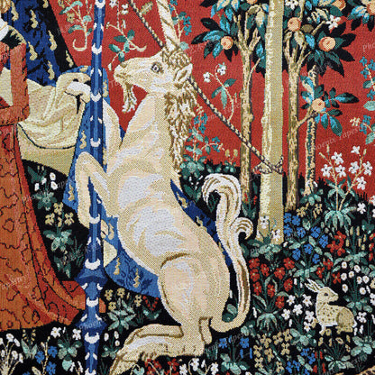 Smell-the Lady and the Unicorn Woven wall hanging H 55" x W 41" TAPESTRY