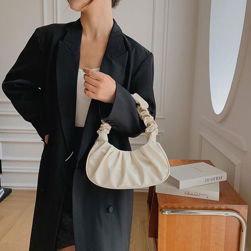 Summer Pleated Purse Cloud Bags Leisure Bag Shopping Shoulder Dumpling Handbag