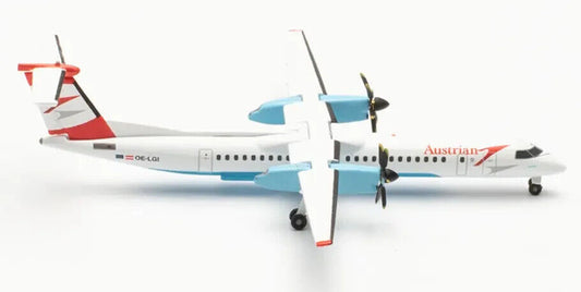 1:500 Herpa Austrian Bombardier Dash 8 Q400 Passenger Airplane Diecast Model