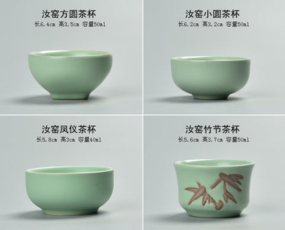 tea cup ruyao craft ceramic porcelain cup of tea chinese kung fu tea set cups
