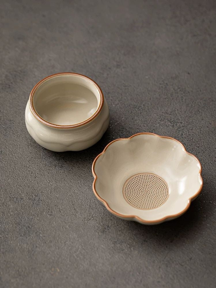 Ru Kiln Tea Filtration Ceramic Filter Screen Tea Strainer Tea Strainer