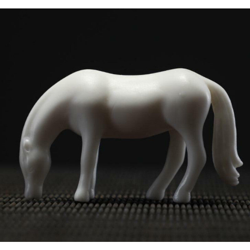 2.3" Chinese White Porcelain Ceramics 12 Zodiac Horse Figurine Statue Statues