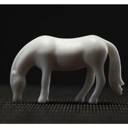 2.3" Chinese White Porcelain Ceramics 12 Zodiac Horse Figurine Statue Statues