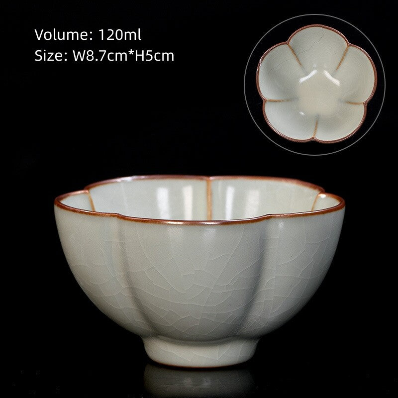 Boutique Ruyao Craft Tea Cup One Piece Crackle Glaze Porcelain Master Cup Marked