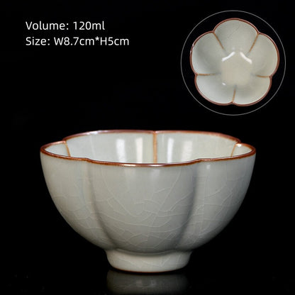Boutique Ruyao Craft Tea Cup One Piece Crackle Glaze Porcelain Master Cup Marked