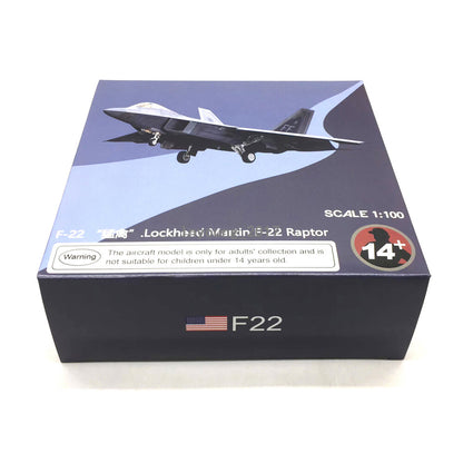 1/100 Lockheed Martin F-22 Raptor Fighter Plane Model Diecast Airplane Model