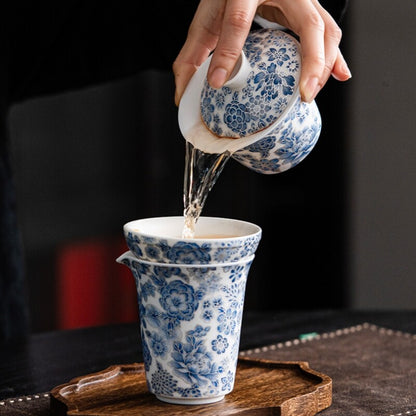 Chinese Jade Mutton Porcelain Tea Set Ceramic Tea Pot Cup Gaiwan Pitcher Filter