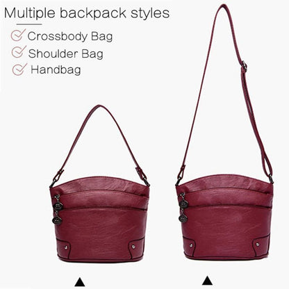 Multi-layer Pockets Genuine Leather Shoulder Bag Handbag Bag Small Crossbody Bag