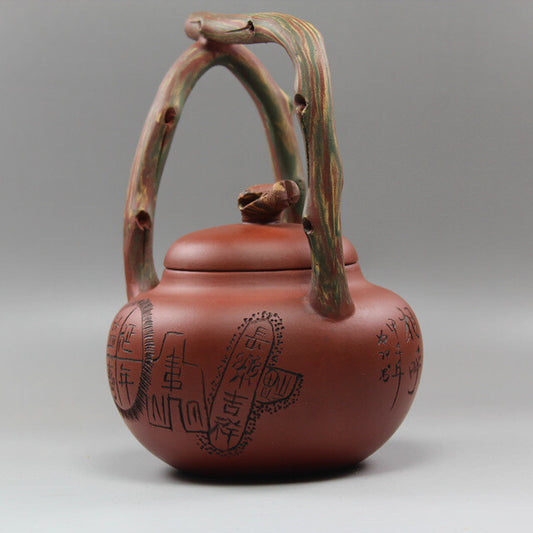Yixing Zisha Pottery plain cement Clay handmade 403ML The pot twist mud Teapot