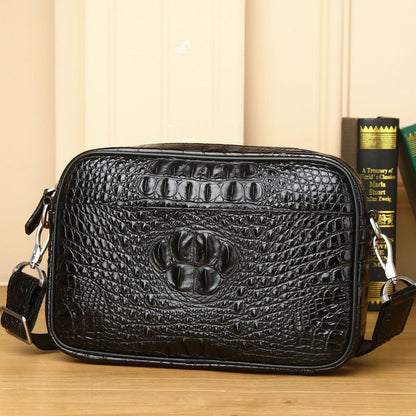 100% Real Leather Shoulder Bag, Designer Crocodile Crossbody Bag Sling Bags