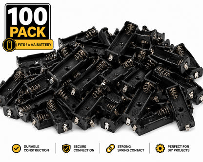 1 "AA" Plastic Battery Holder with Solder Lugs - 100 Pack