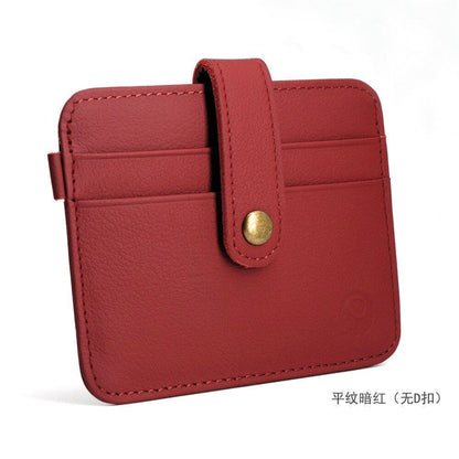 Genuine Leather Thin Wallet Credit Card Holder Key Holder Bag Cash Purse Cotton