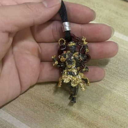 Mahakala Buddhist Statue Pendant Tibetan Style Necklace Vintage Handmade Amulet