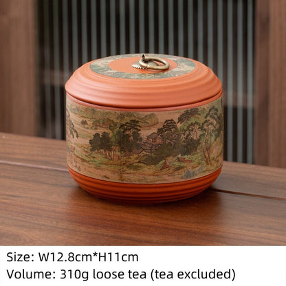 Sealed Tea Canister With Lid Small Yixing Zisha Purple Clay Jar For Loose Tea