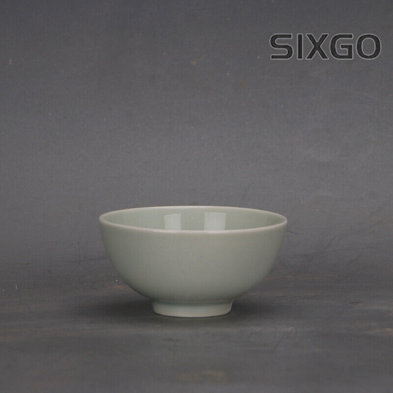 3.3" Collection Chinese Song Porcelain Green White Glaze Nest Shape Cup