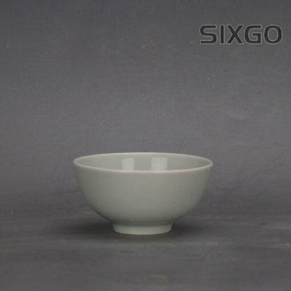 3.3" Collection Chinese Song Porcelain Green White Glaze Nest Shape Cup