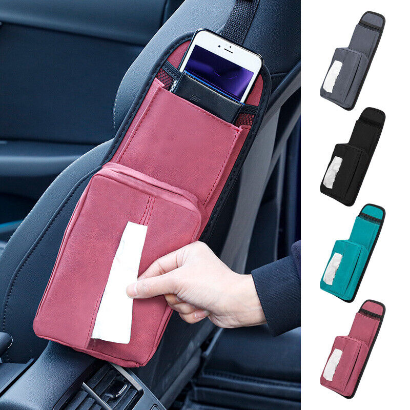 Car Seat Side Storage Organizer Phone Pocket Hanging Tissue Box Storage Bag