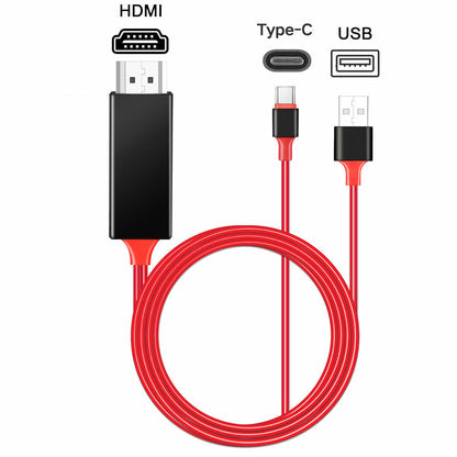 Red Type C Phone to HDMI HDTV TV Cable Adapter For Galaxy S20 + Note20 Ultra 5G