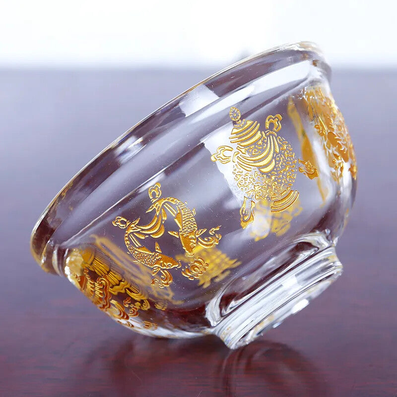 9cm Crystal Auspicious Bowl Tibetan Buddhism for The Cup of Water Cup Buddha