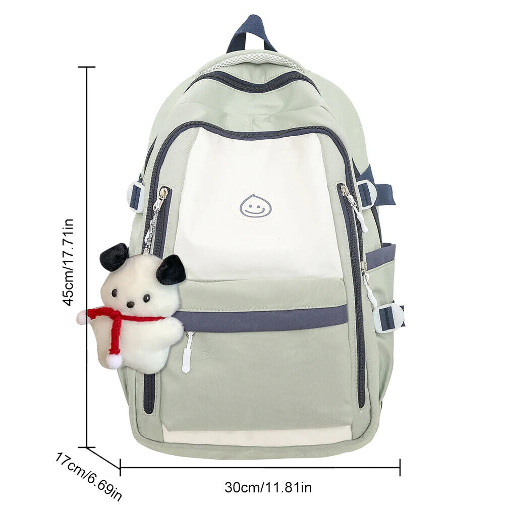 Students School Bags Canvas Backpack Patchwork Women