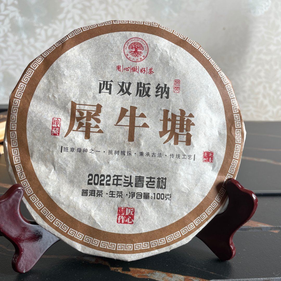 Rhinoceros Pond Head Spring Old Tree Puerh Raw Tea Tight Tea 100g Tea Cake