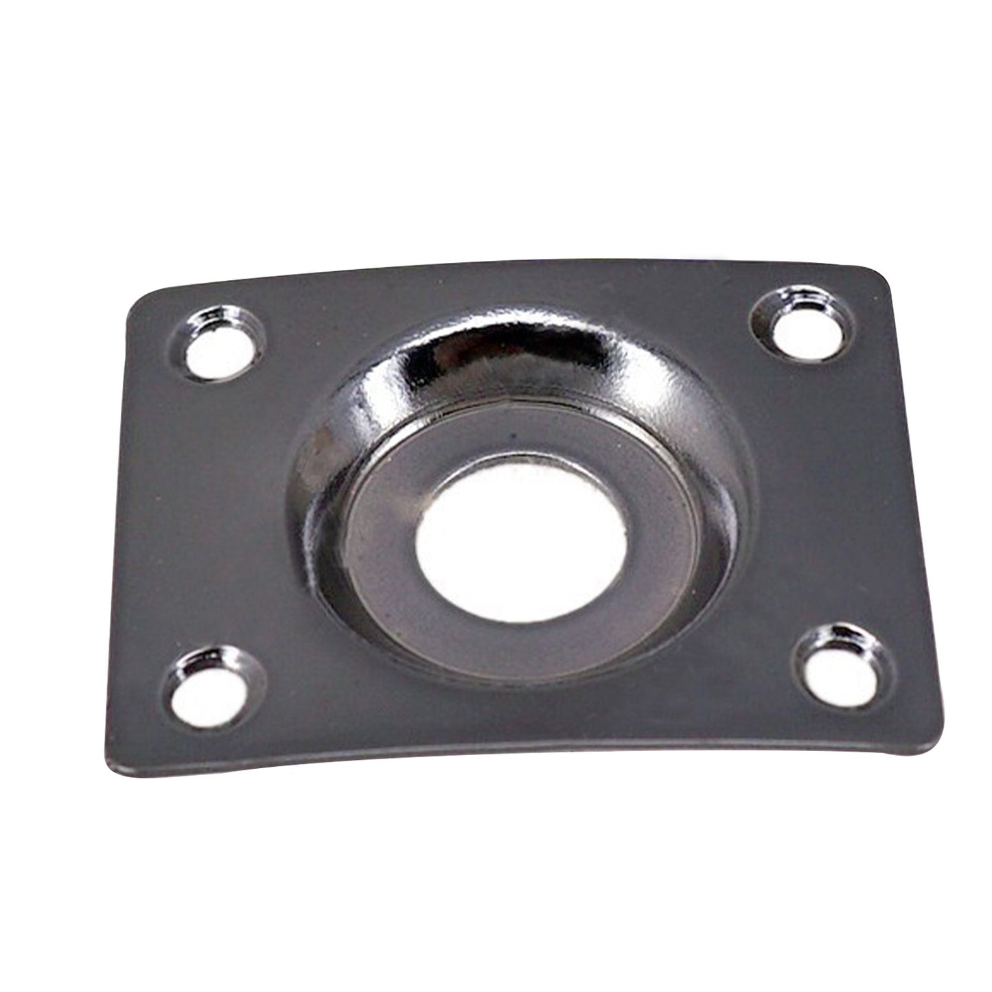 Black Guitar Output Metal Jack Plate Square W/ Screws for Electric Bass Guitar v