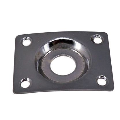Black Guitar Output Metal Jack Plate Square W/ Screws for Electric Bass Guitar v