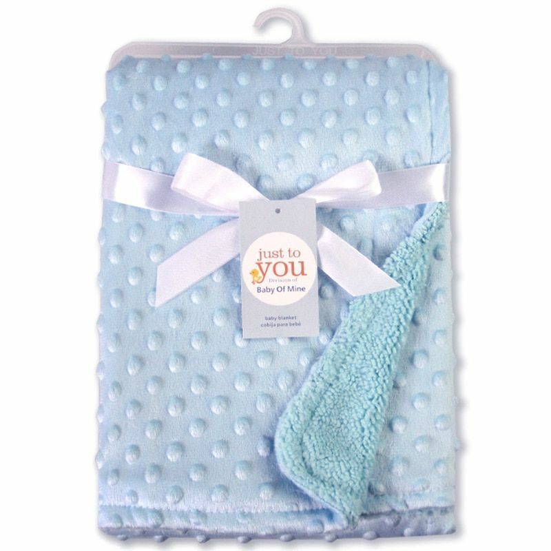 Baby Blanket Swaddling Thermal Soft Fleece Winter Solid Bedding Set Cotton Quilt