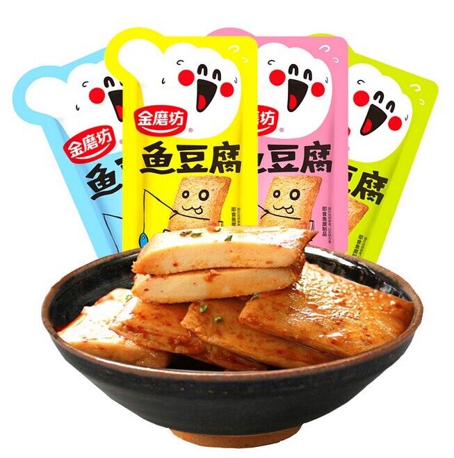 Chinese Food Snacks jinmofang Fish tofu Childhood taste金磨坊鱼豆腐 家鄉風味小吃20g*20bags