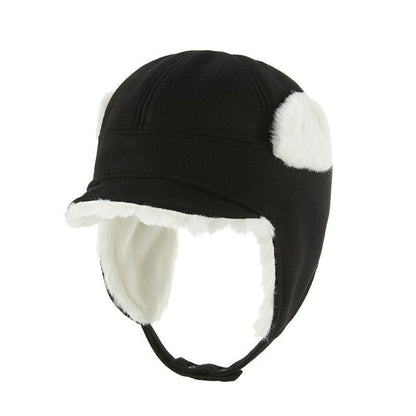 Women Winter Hats Faux Leather Wind-Proof Thick Warm Fleece Lining Baseball Caps