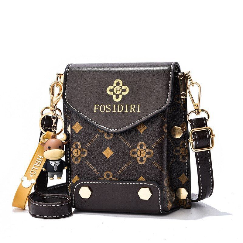 Fashion Shoulder Bag Printed Mobile Phone Bag Leather Crossbody Shoulder Bag 1PC