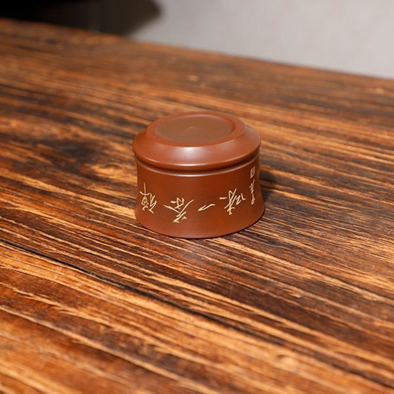 70ml Purple Pottery Handcarved Teacup Master Cup Tea Tasting Cup Kungfu Teaware