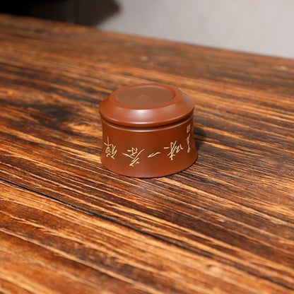 70ml Purple Pottery Handcarved Teacup Master Cup Tea Tasting Cup Kungfu Teaware