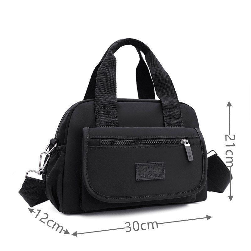 Nylon Shoulder Bag Large Nylon Handbag Waterproof Travel Tote Purses 30*12*21 CM