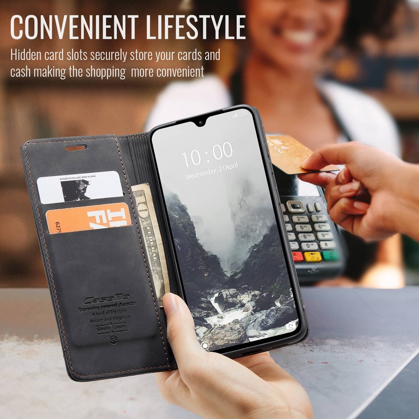 Flip Wallet Case for Samsung Galaxy A27, Magnetic Folio Cover with Card Holder