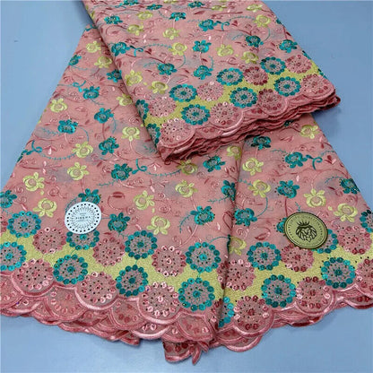5 yard Swiss lace latest heavy beaded Embroidery 100% lace popular