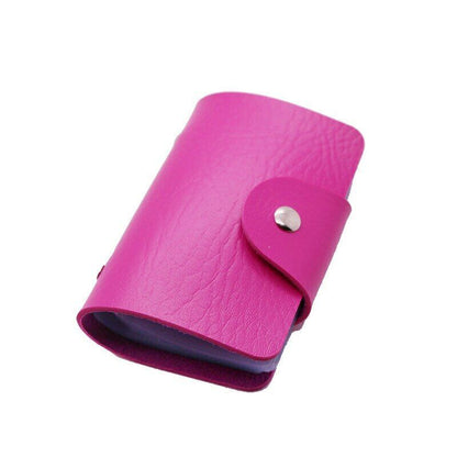 Credit Card Holder Men Women Cards Bag PU Leather Buckle Business ID Card Holder