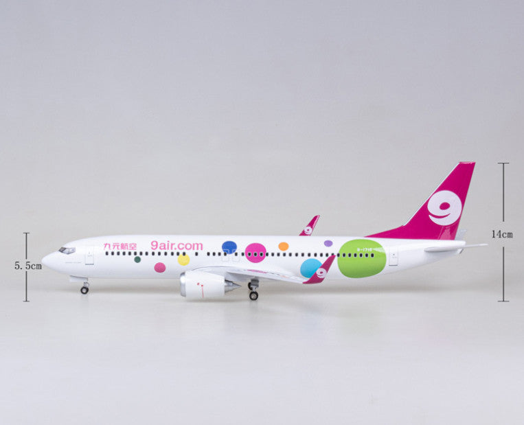 1:85 47CM 9air BOEING 737 MAX Passenger Airplane Landing gear Resin Plane Model