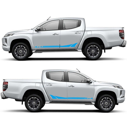 2PCS For Mitsubishi All Models Car Sticker Side Racing Sport Stripe Vinyl Decals