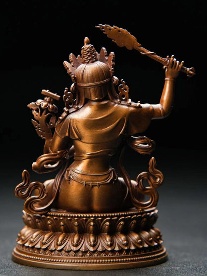 Chinese Bronze Manjushri Sitting Statue with Both Arms Manjushri Bodhisattva