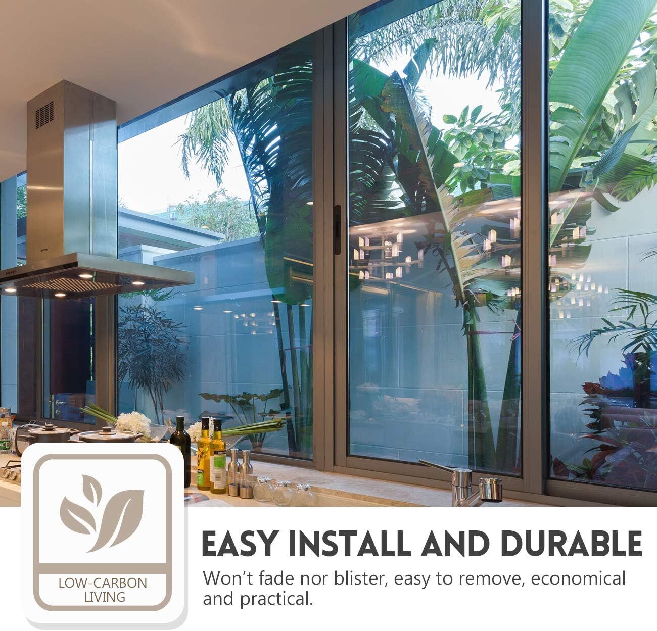 One Way Mirror Window Film Tint Static Cling Reflective Glass for Home