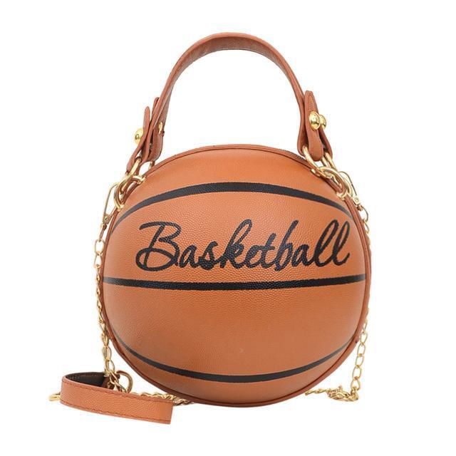 Women's Ball Bag Soft Pu Leather Round Crossbody Thick Chain Handbag Purse
