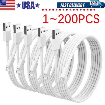 Fast USB Data Charger lot Cables Cords For Apple iPhone 5 S 6 7 8 13 14 X Plus