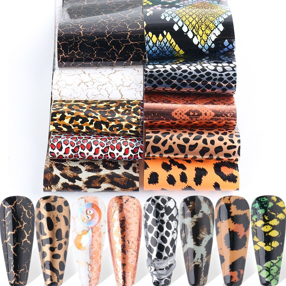 Nail Art 10Pcs Matte Metallic Foils Gold Silver Mirror Starry Paper Gel Stickers