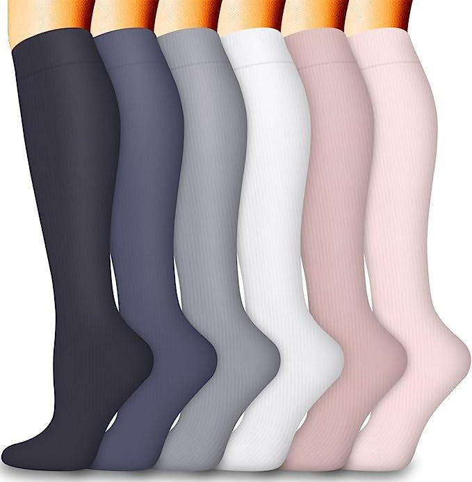 5/6pairs Compression Socks Stockings Womens Mens Knee High Medical