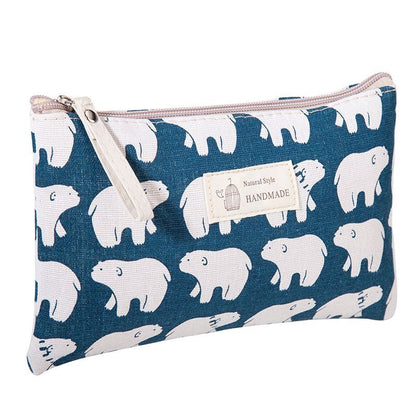 Canvas Makeup Bags Multicolor Pattern Cosmetic Travel Organizer Pouch 21*13*1 CM