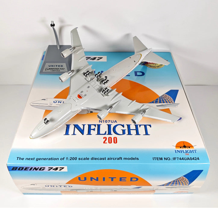 1:200 InFlight UNITED Boeing 747 N107UA Passenger Airplane Diecast Plane Model