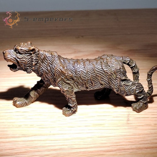 chinese bronze fortune tiger figure statue collectable table decor netsuke